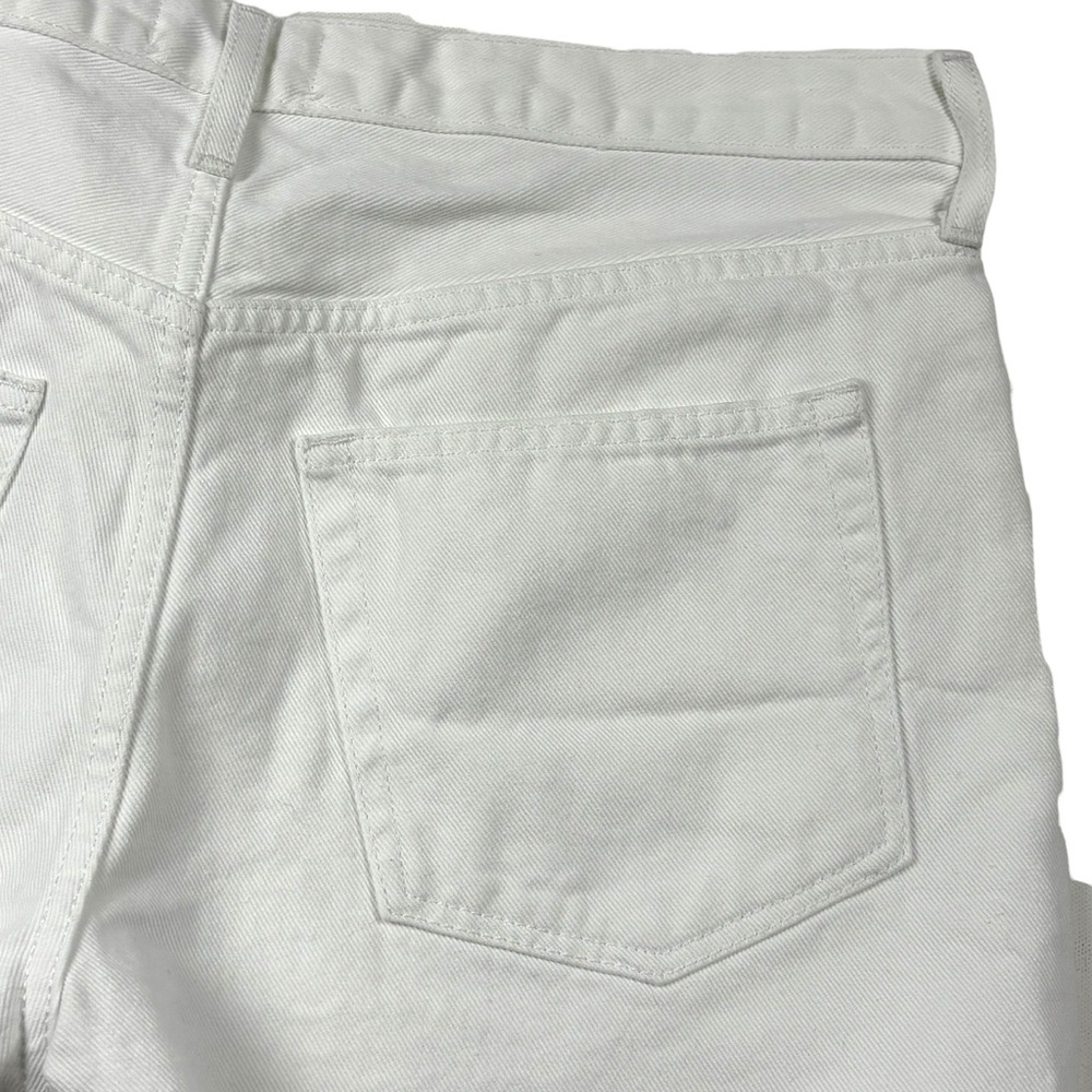 ETICA COTTON VINTAGE WHITE HAVEN HIGH RISE RELAXED RAW HEM BUTTON FLY SHORTS - Picture 8 of 12